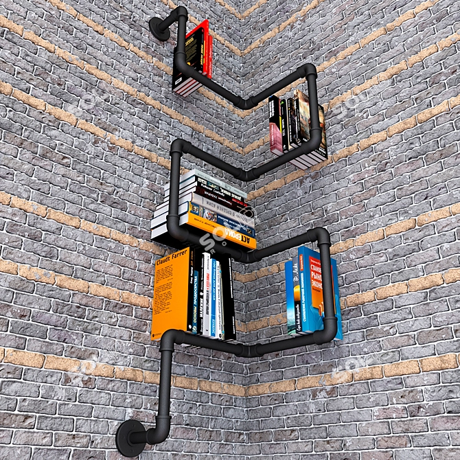 Modern Loft Book Collection & Shelf 3D model image 2