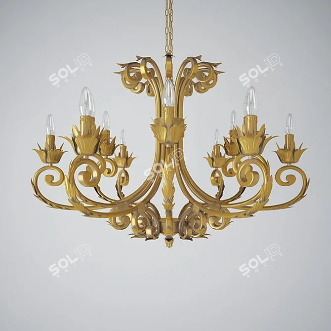 Svartalv Forged Chandelier 3D model image 1