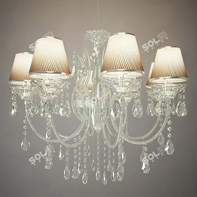 Elegant Crystal Chandelier - Colosseo 80314/8 Clementina Chrome 3D model image 1