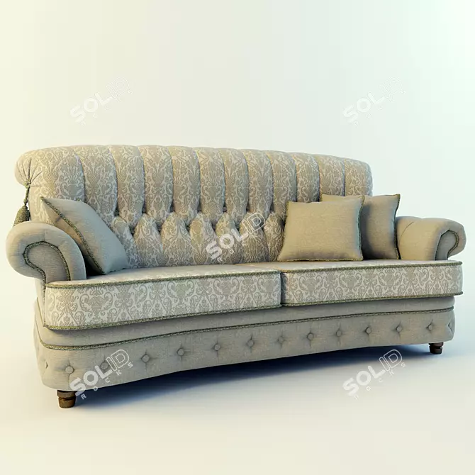 Luxurious Infanta Sofa: Allegro Style 3D model image 1