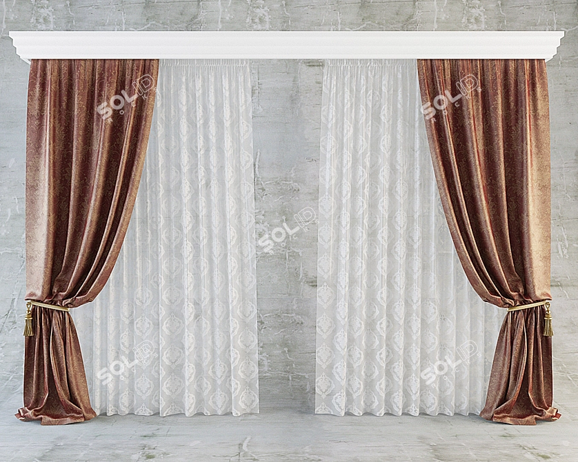 Empire Style Curtains, Part 3 3D model image 1