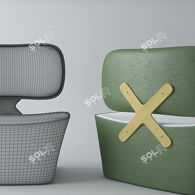 Sleek Minimalist Seating Solution 3D model image 2