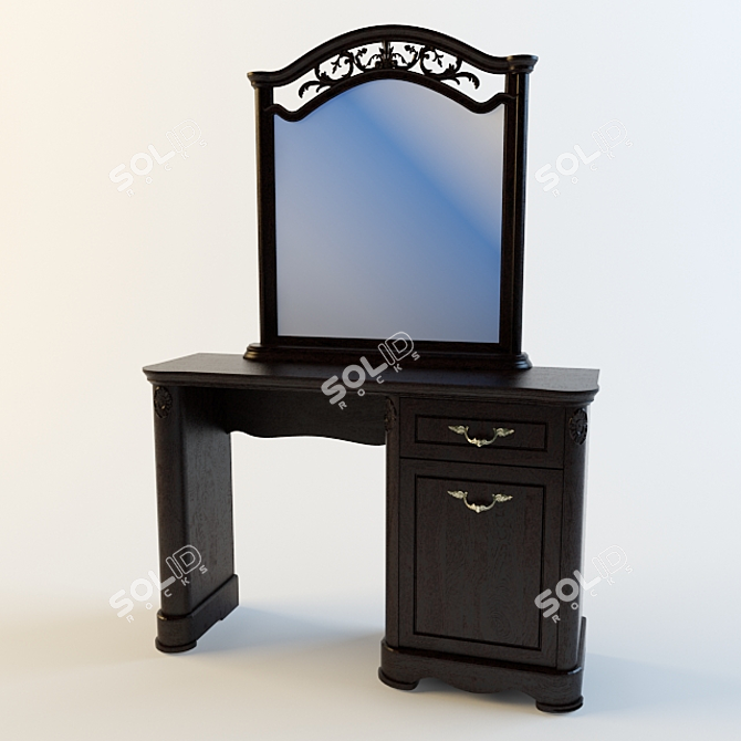 Elegant Bedside Table 3D model image 1