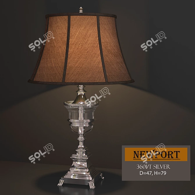 Newport 3501/T Silver Chrome Table Lamp 3D model image 1