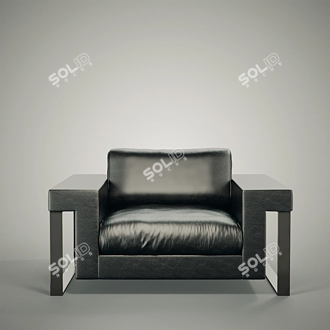 Luxury London Armchair 3D model image 2