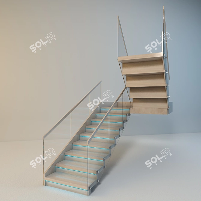 Customized Project Ladder: 3550x1750x850mm, 2350mm Height 3D model image 1