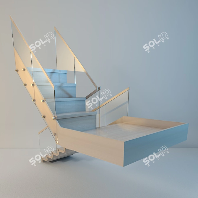 Customized Project Ladder: 3550x1750x850mm, 2350mm Height 3D model image 2