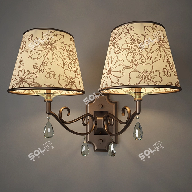 Odeon Light LIKA Sconce 2275: Elegant Brown Metal Wall Lamp 3D model image 1