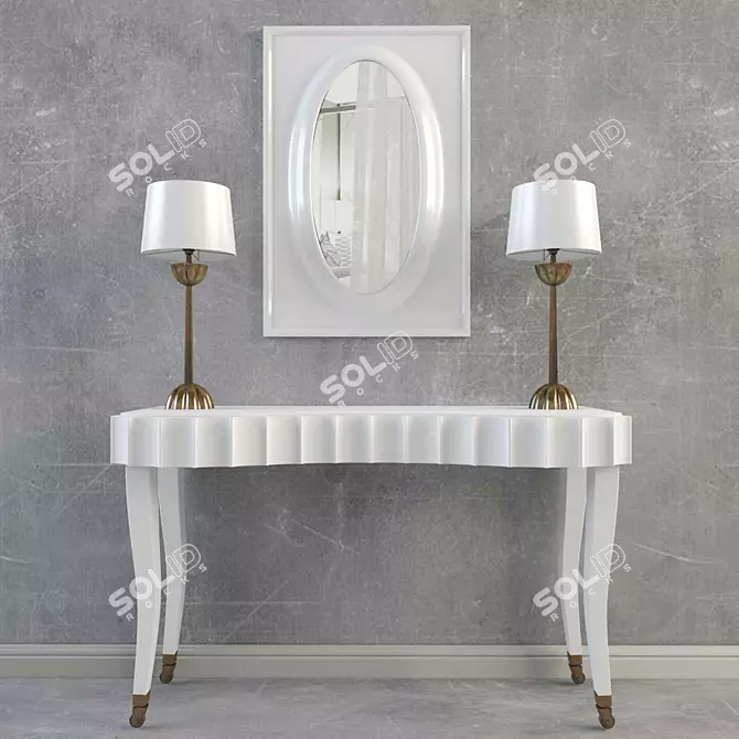 Glowing Reflection: Dressing Table Set 3D model image 1