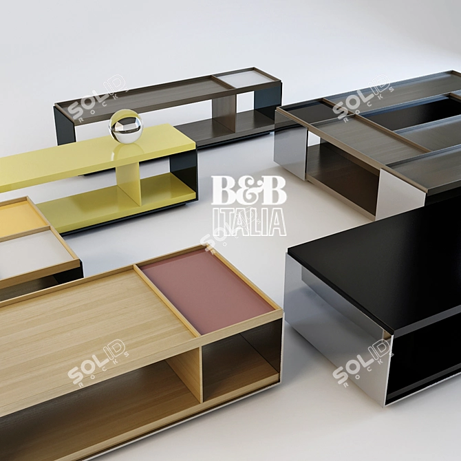 Modern Elegance: B&B Italia SURFACE Tables (6 Pcs) 3D model image 1