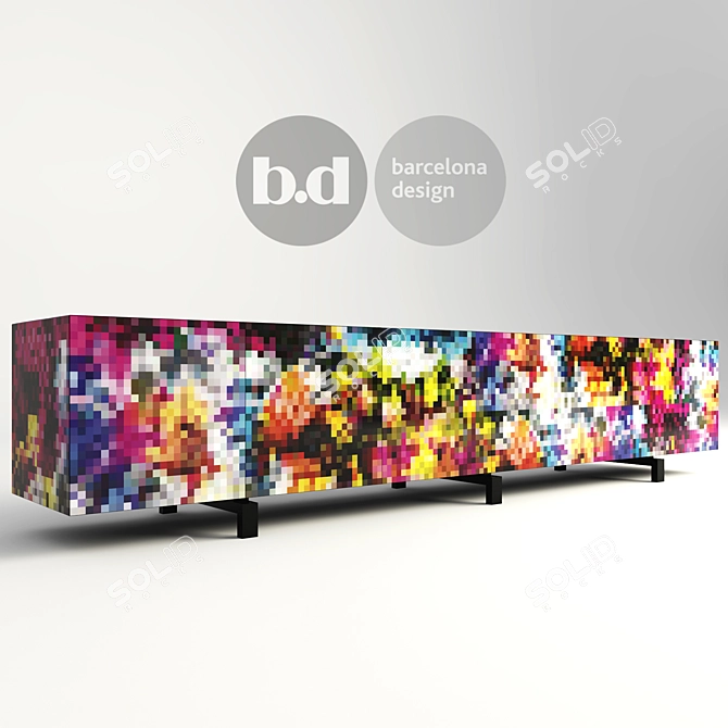  Barcelona Dreams Cabinet  
 Barcelona Inspired Dream Cabinet  3D model image 1