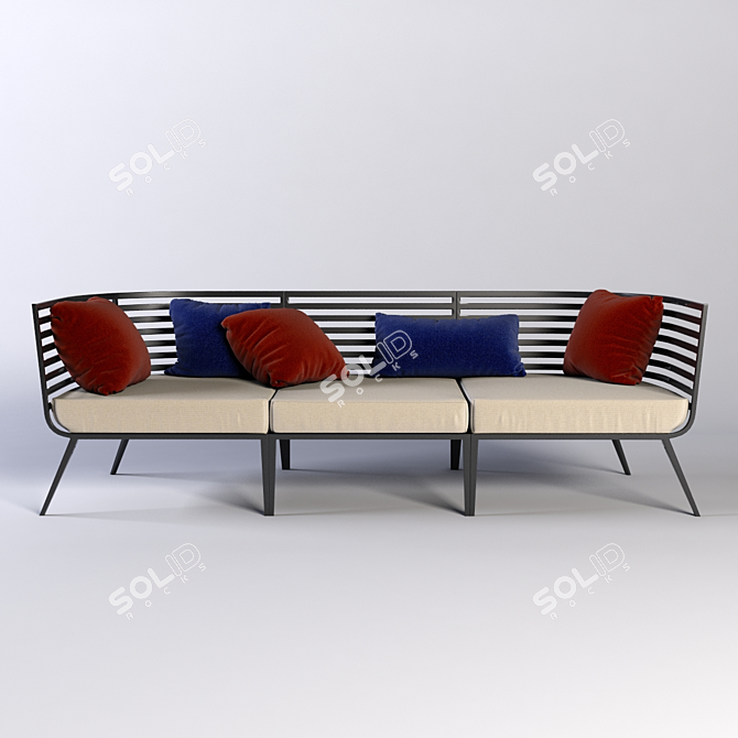 Contemporary Modular Vista Divan 3D model image 1