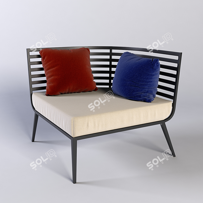 Contemporary Modular Vista Divan 3D model image 2