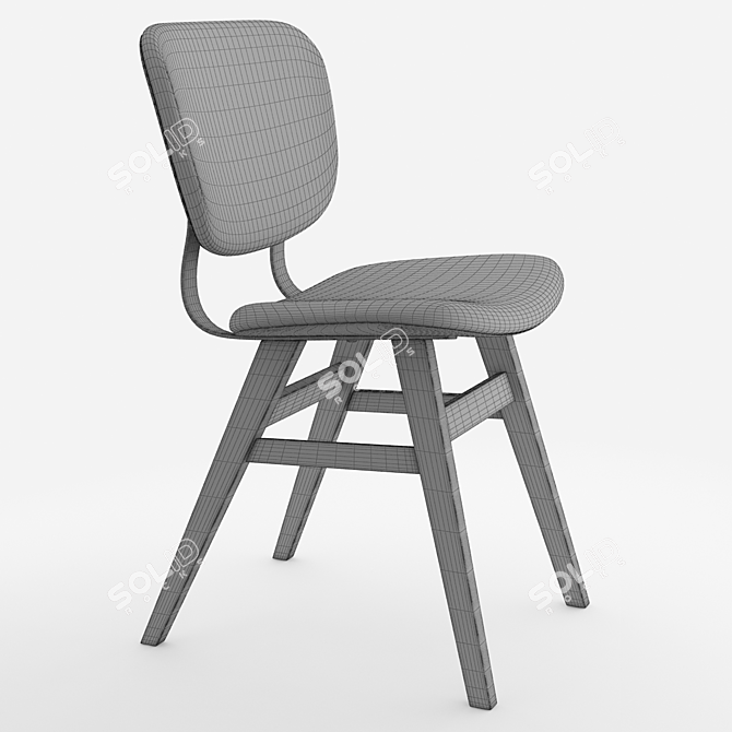 Sleek Cafe Chair 3D model image 2