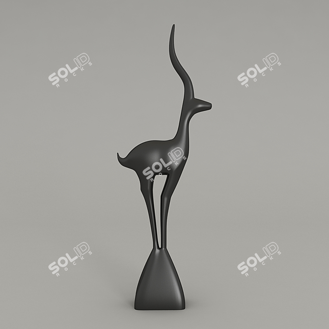 Contemporary Deer Sculpture 3D model image 2