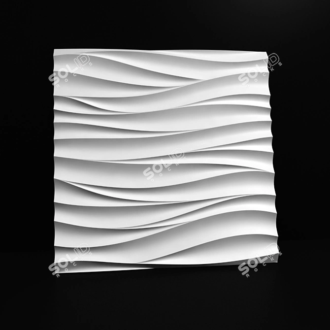 Sculptural 3D Gypsum Panel 3D model image 1