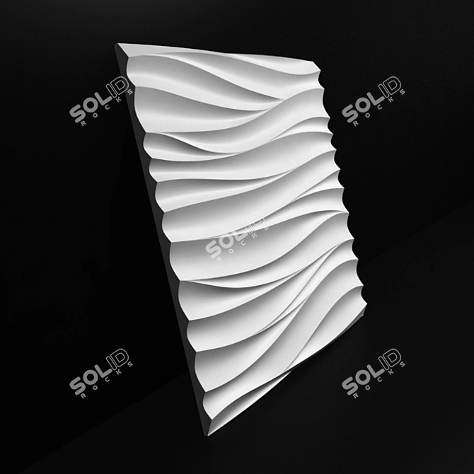 Sculptural 3D Gypsum Panel 3D model image 2