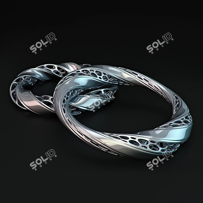 Spiral Charm Bracelets 3D model image 1