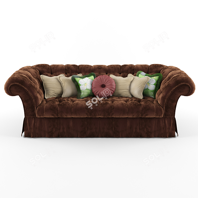 Elegant Vintage Sofa 3D model image 1