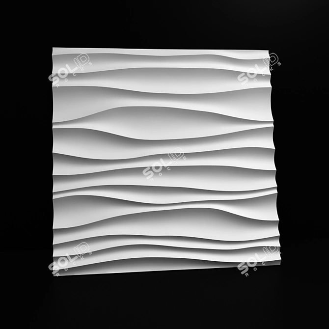 Sculpted Seamless 3D Wall Panel 3D model image 1