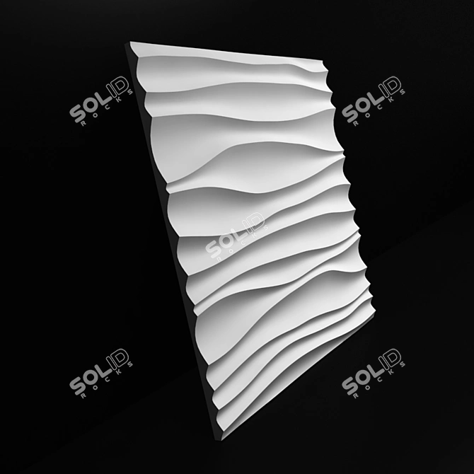 Sculpted Seamless 3D Wall Panel 3D model image 2