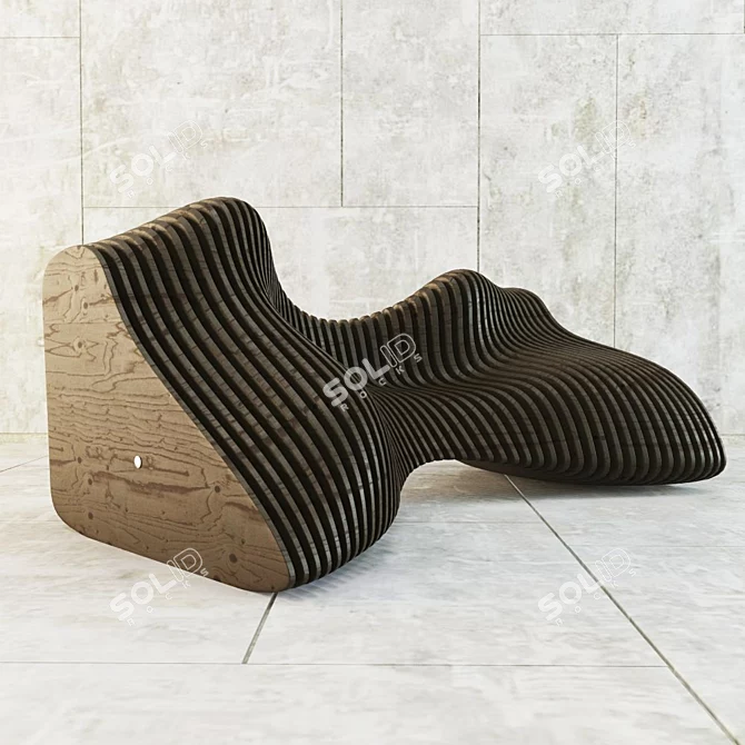 Parametric Wooden Bench 3D model image 1