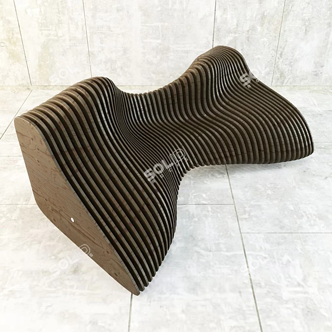 Parametric Wooden Bench 3D model image 2