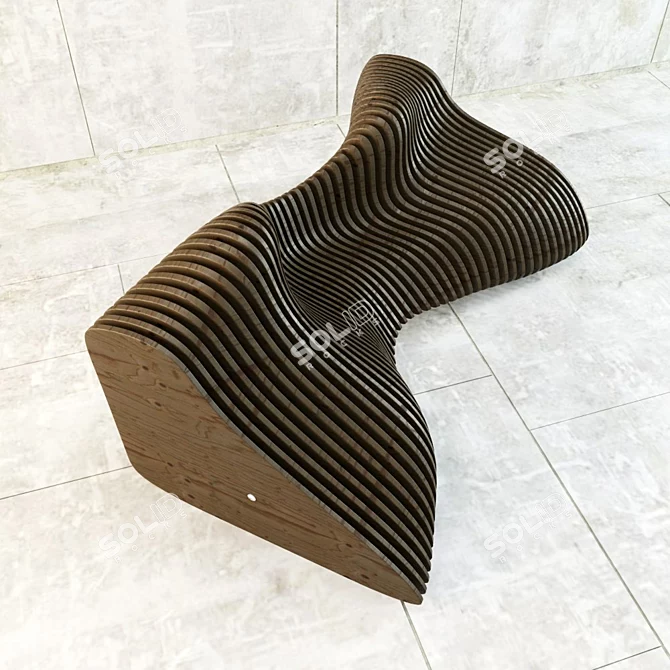 Parametric Wooden Bench 3D model image 3