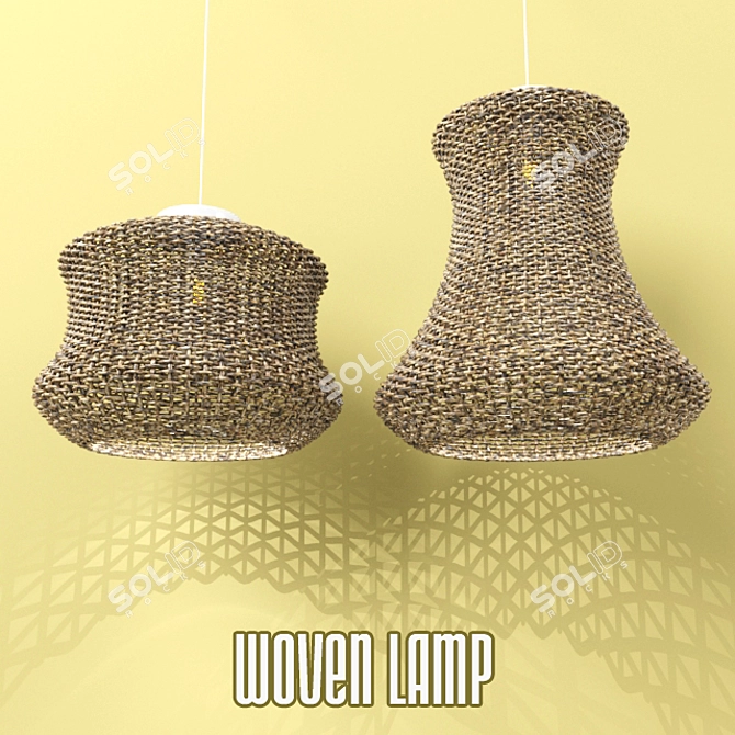 Elegant Woven Pendant Light 3D model image 1