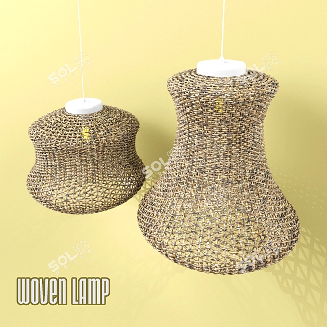 Elegant Woven Pendant Light 3D model image 3