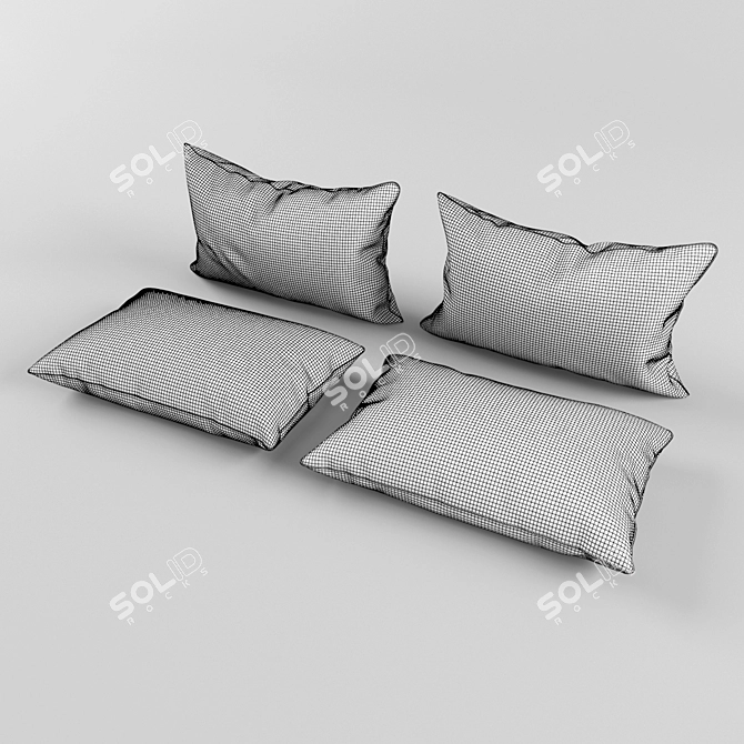 Zinc Textile Ziggurat Cushion - Luxurious Pillow Collection 3D model image 2