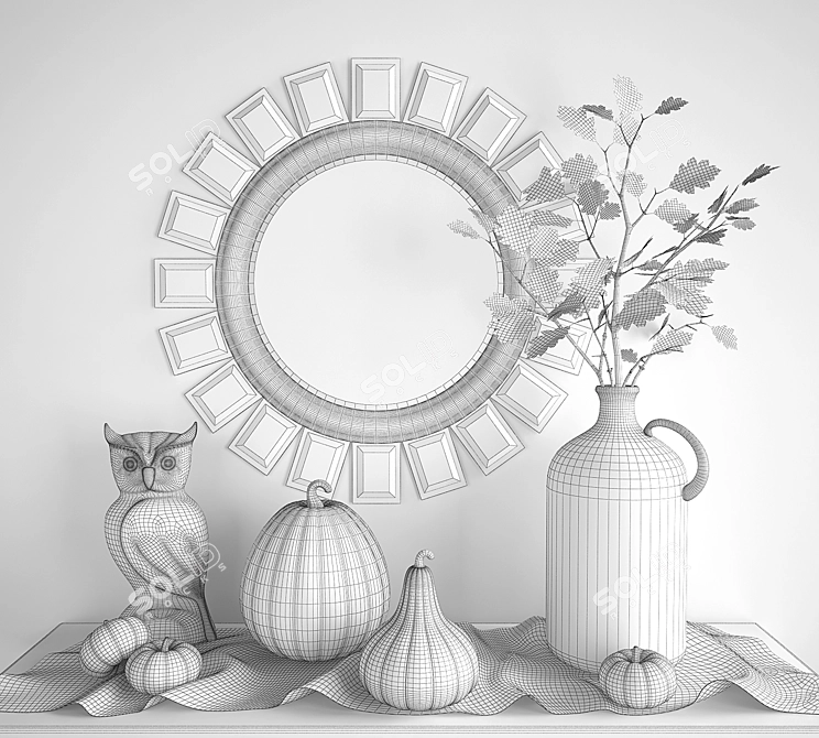 Charming Autumn Decor Set 3D model image 3