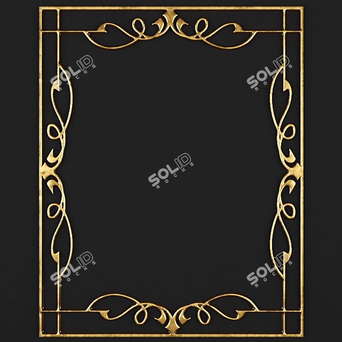 Elegant Stucco Ceiling Frame 3D model image 1