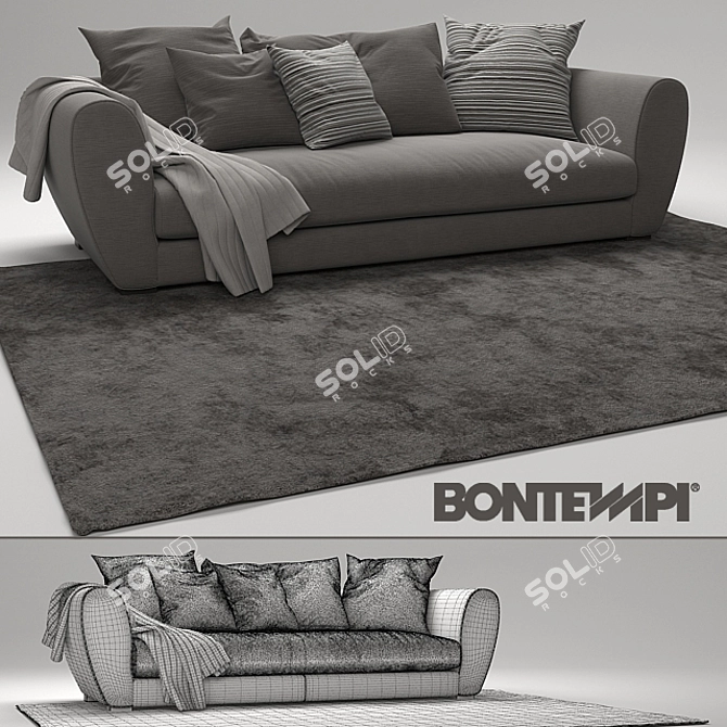 Italian Bontempi Taylor Sofa 3D model image 3