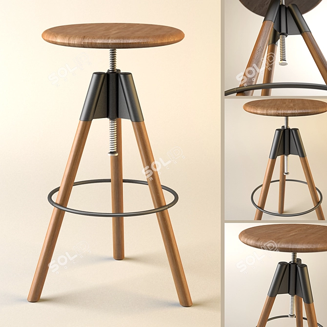 Adjustable Bar Stool for Stylish Comfort 3D model image 1