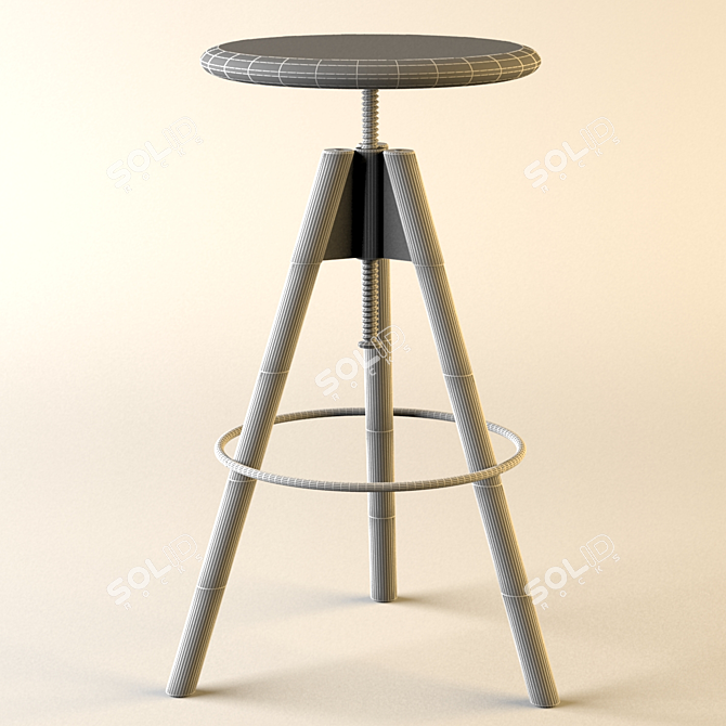 Adjustable Bar Stool for Stylish Comfort 3D model image 3