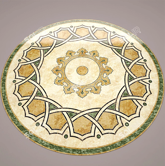 Marble Rosette: Ethnic Inspired 3D model image 1