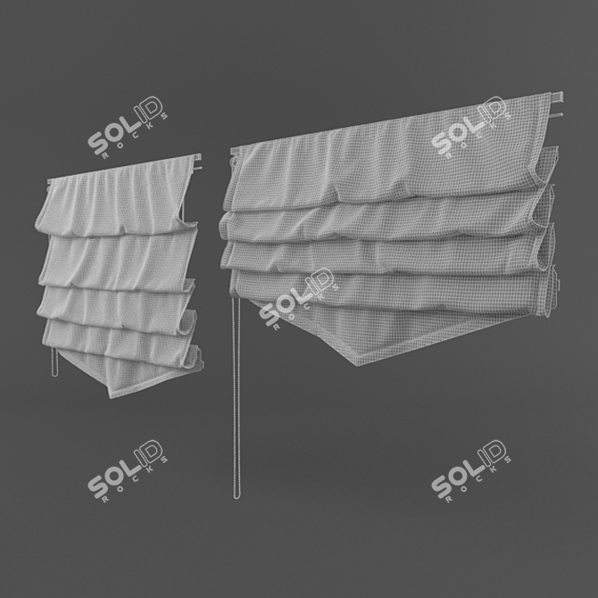 Elegant Roman Blinds with Versatile Textures 3D model image 3