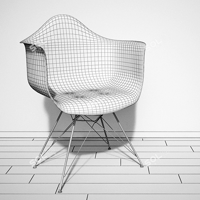 Eames Plastic Armchair Dar - Stylish, Lightweight Seating 3D model image 2