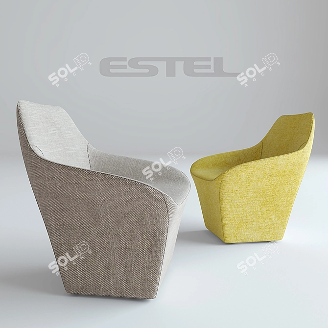 ESTEL GROUP RHEA | Italian Designer Armchair 3D model image 1