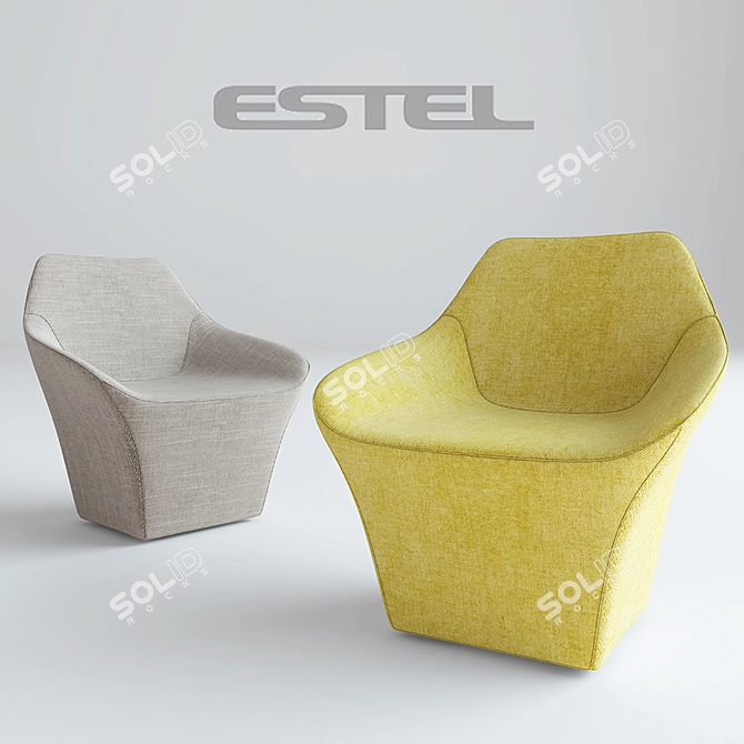 ESTEL GROUP RHEA | Italian Designer Armchair 3D model image 2