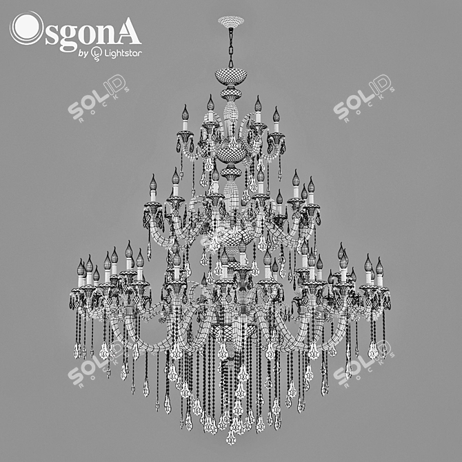Osgona Lusso Art Crystal Chandelier 3D model image 3