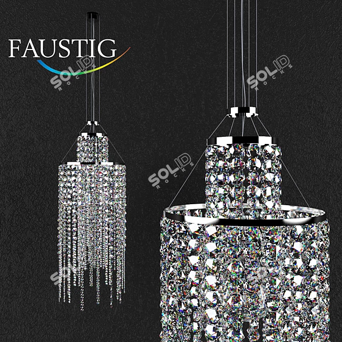 Elegant Faustig Crystal Chandelier 3D model image 1