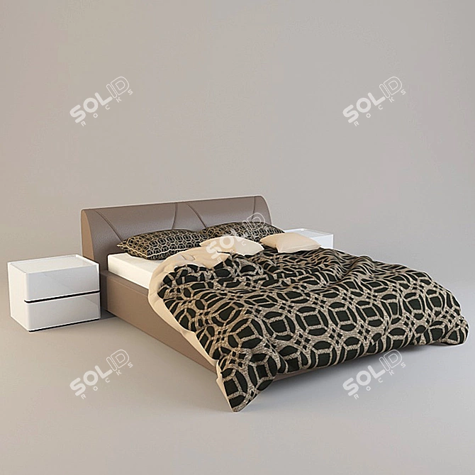 Sleek SMA Strip Bed 3D model image 1