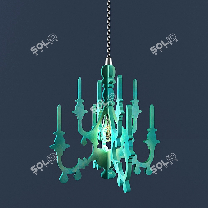 Icy Elegance Chandelier 3D model image 1