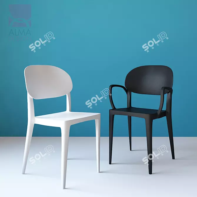 ErgoTech Chair: Molded, UV Resistant 3D model image 1