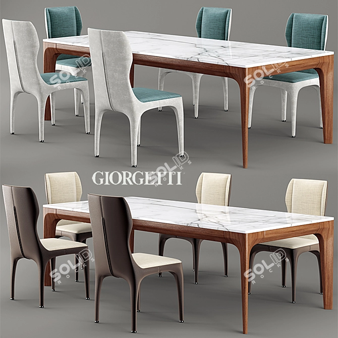 Modern Elegance: Giorgetti TICHE Chair 3D model image 1