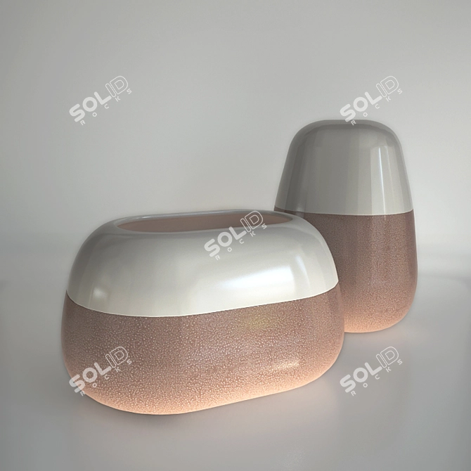 Contemporary Roche Bobois Galet Vases 3D model image 1