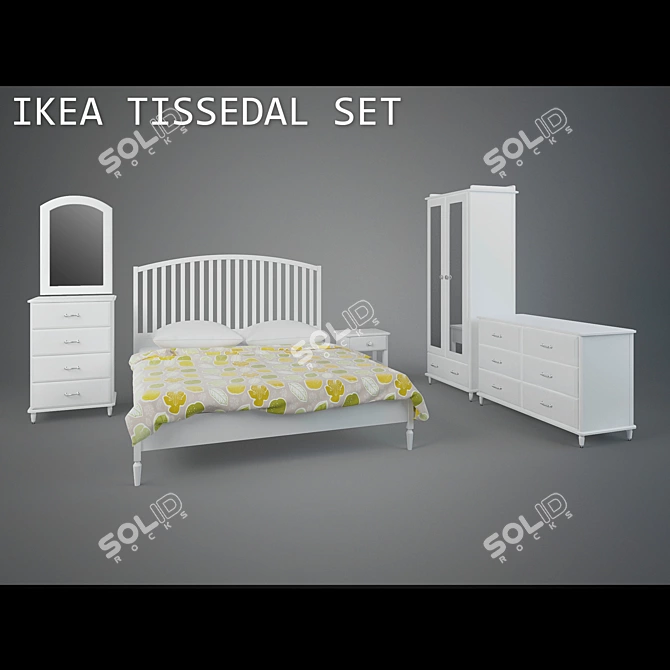 Elegant Tissedal Bedroom Set 3D model image 2
