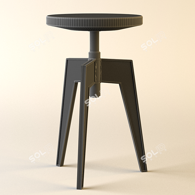 Sleek Contour Stool | Modern Design 3D model image 2